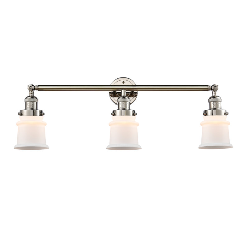 Éclairage pour salle de bain 3 lumières Alexandira, Ampoule DEL 6 watts Vinage, Boîtier blanc mat, Or satiné