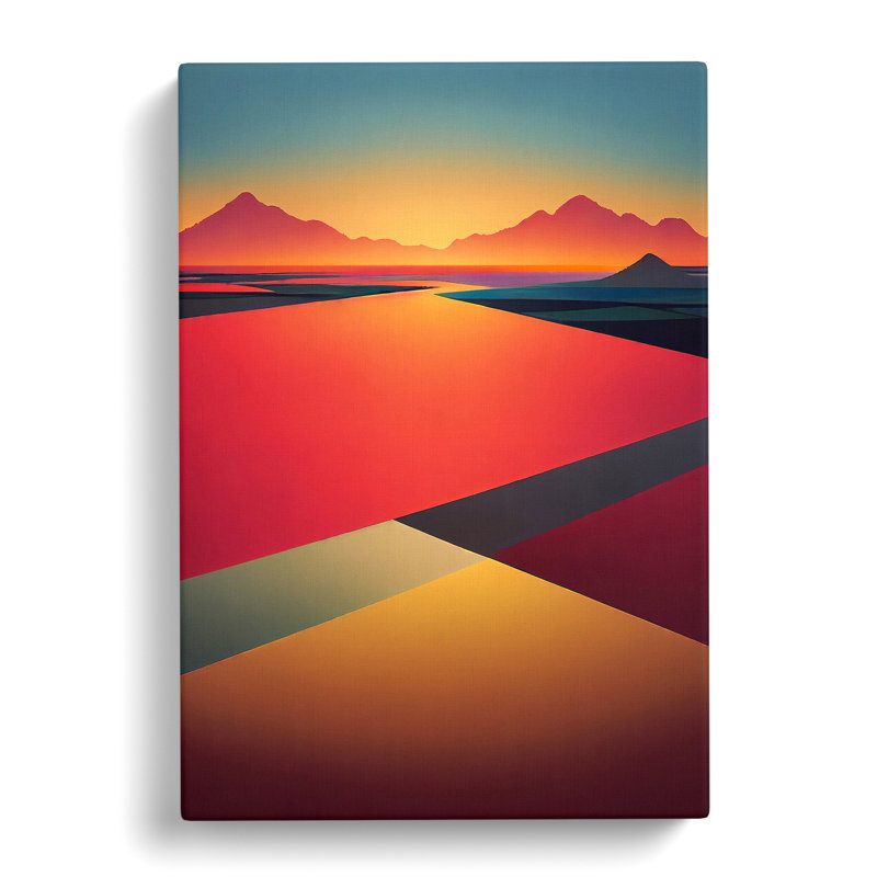 Abstract Art Mountain Sunset No.5 - Wrapped Canvas, 50cm H x 35cm W x 3cm D