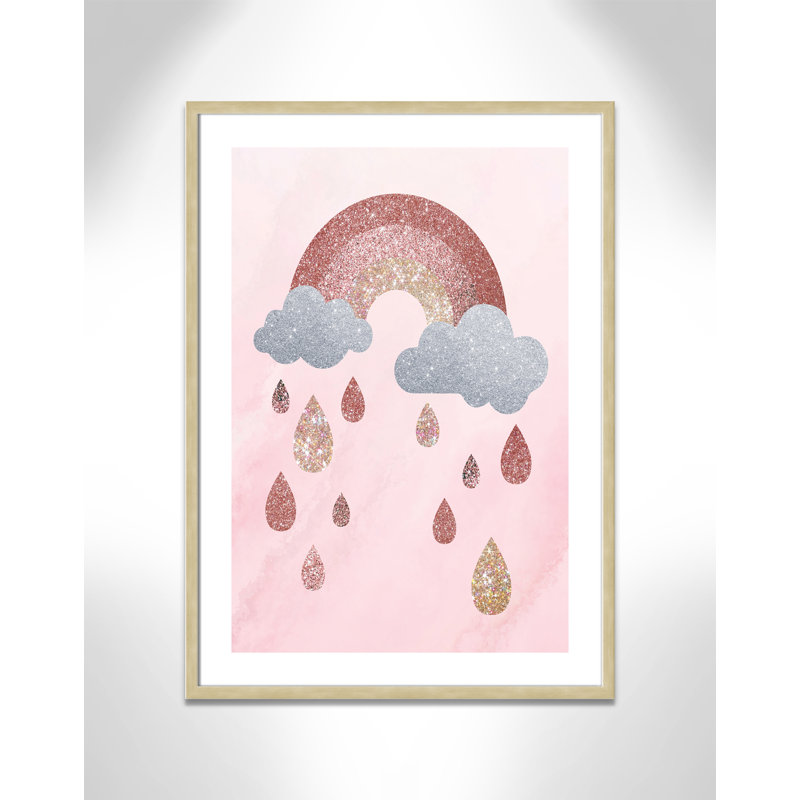 Paillettes, H 35,5 po x l 25,5 po x P 1,19 po, Cadre boîte champagne clair