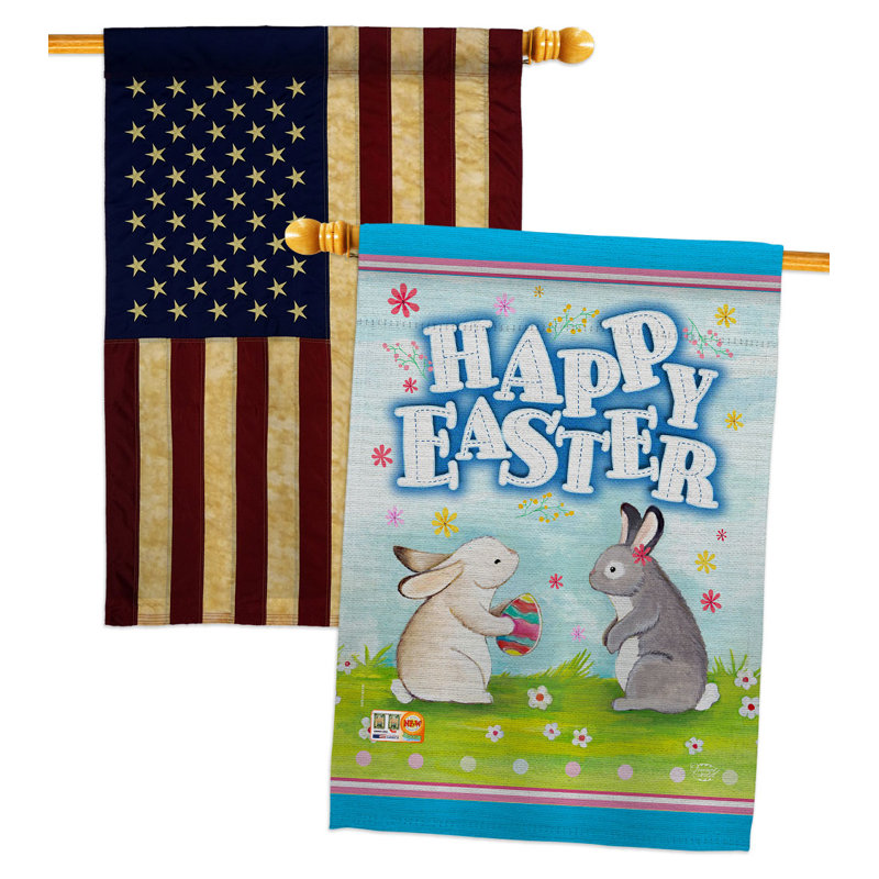 Drapeau de maison Happy Egg Bunnies