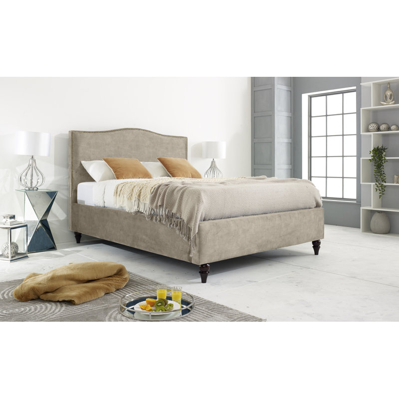 Chlores Upholstered Bed, Oatmeal, Single (3')