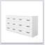 Commode d'appoint moderne blanche avec 6 tiroirs, commode avec poignées en métal pour une vie organisée