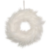 Two-Tone Feathers Christmas Wreath - 14.5" - Unlit