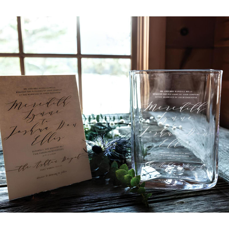 Engraved Handcrafted Glass Table Vase