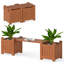 Boîte à fleurs en bois avec banc et base en teck à finition ouverte pour pots de fleurs