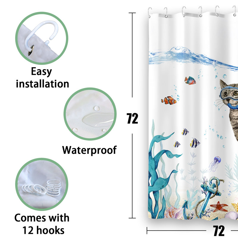 Drôle de rideau de douche avec crochets