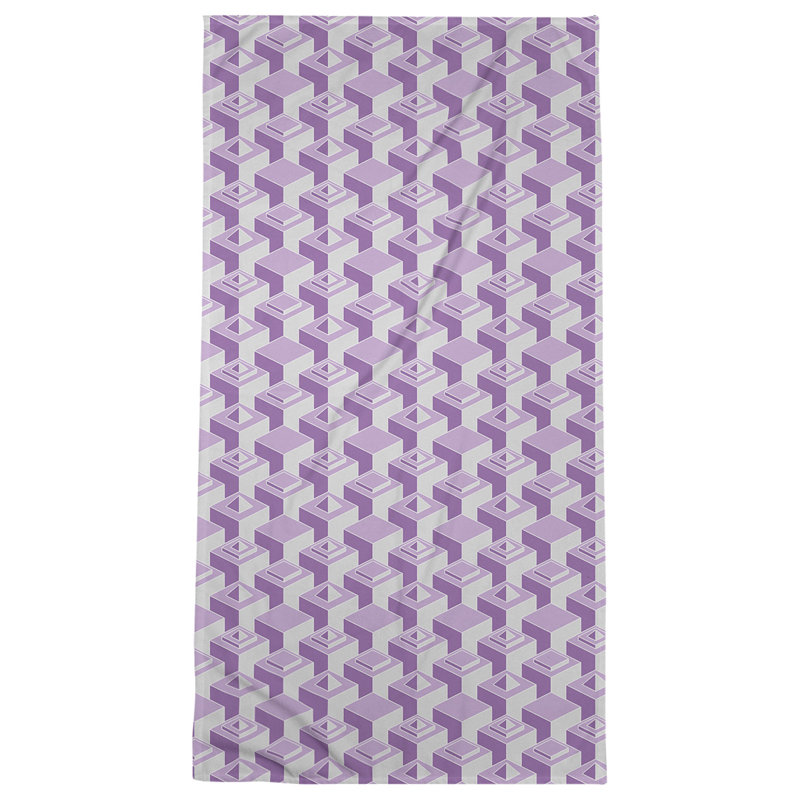 Serviette de plage classique gratte-ciels, Mauve pâle/Gris
