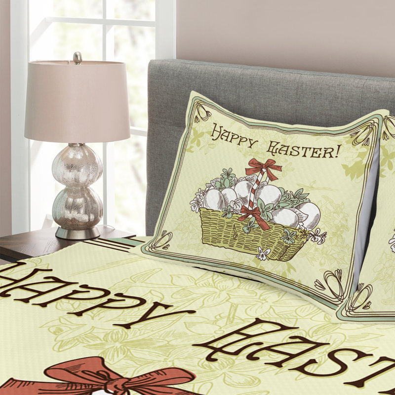 No Pattern Bedspread with Pillow Shams Included, 220 x 264 cm