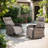 Esquer 59" Outdoor Wicker Poolside Reclining Swivel Chaise Lounge With Adjustable Recliner And Cushions-1888479810-1888479809