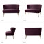 Causeuse sans accoudoirs en velours 47 po Leona-2030805075