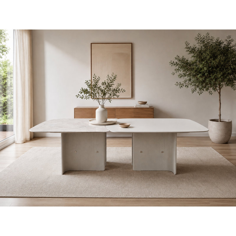 Livorno 102.5" Rectangular Dining Table with real Marble