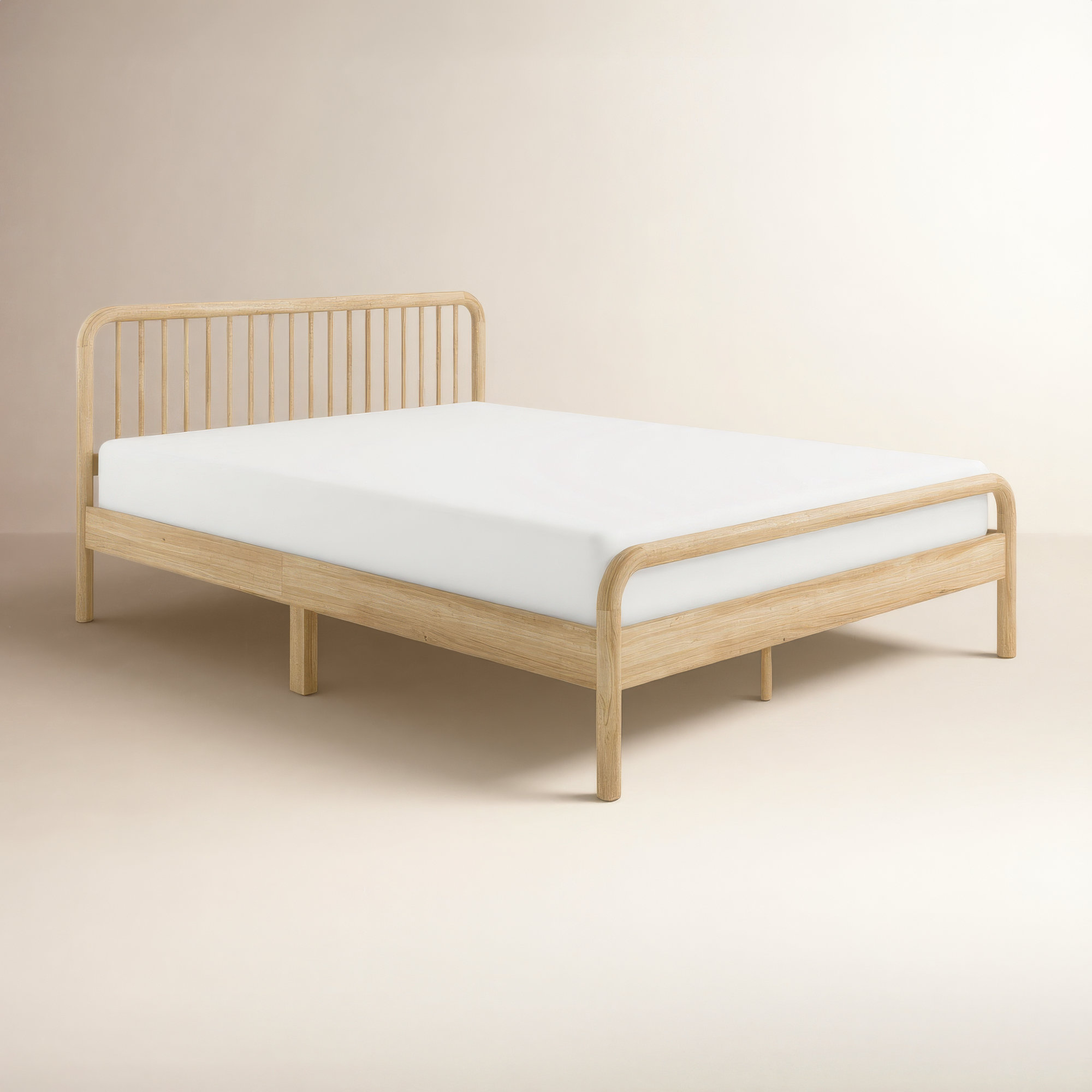 Porto Queen Bed, Queen, Natural