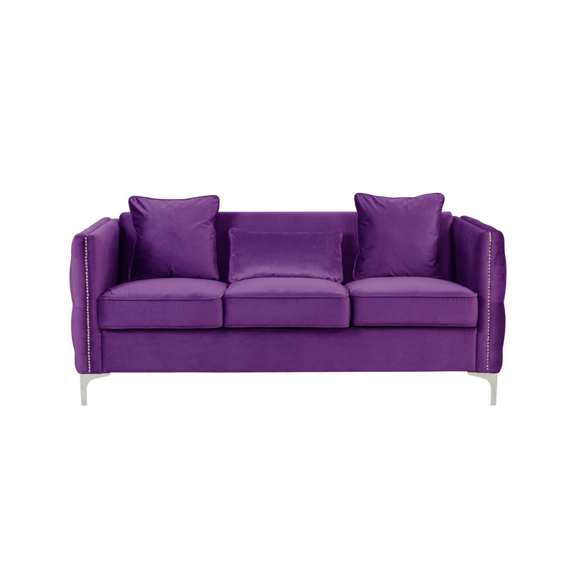 Canapé Curie, Velours mauve