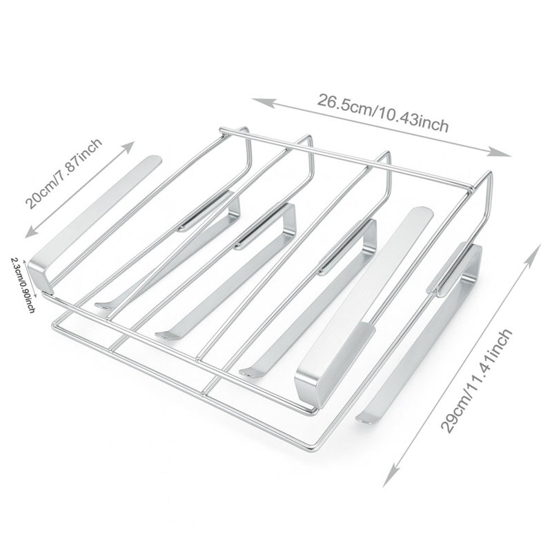 Stainless Steel Under Cabinet Cutting Board Organizer With Roll Holder – Heavy Duty Space-Saving No-Drill Chopping Board Storage Rack For Kitchen Cabinets