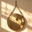 Miroir suspendu brun
