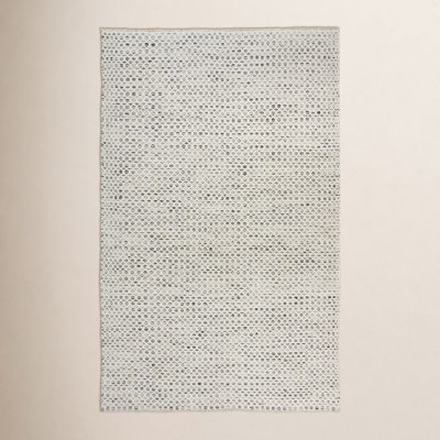 Quincy Beige Hand-Woven Geometric Wool Rug