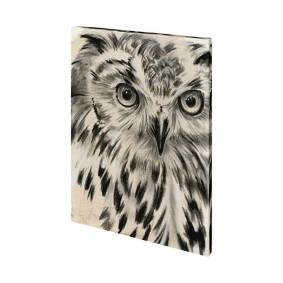 Charcoal Owl I by Jennifer Paxton Parker a Hand Embelished Textured Canvas