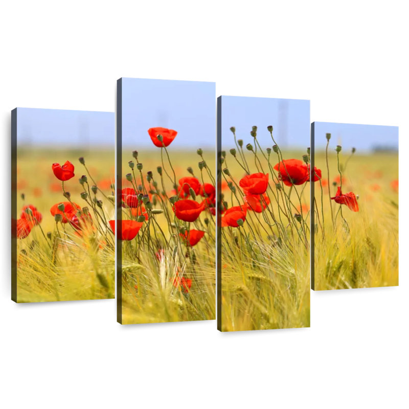 Harnek Red Poppy Meadow, 54" H x 84" W
