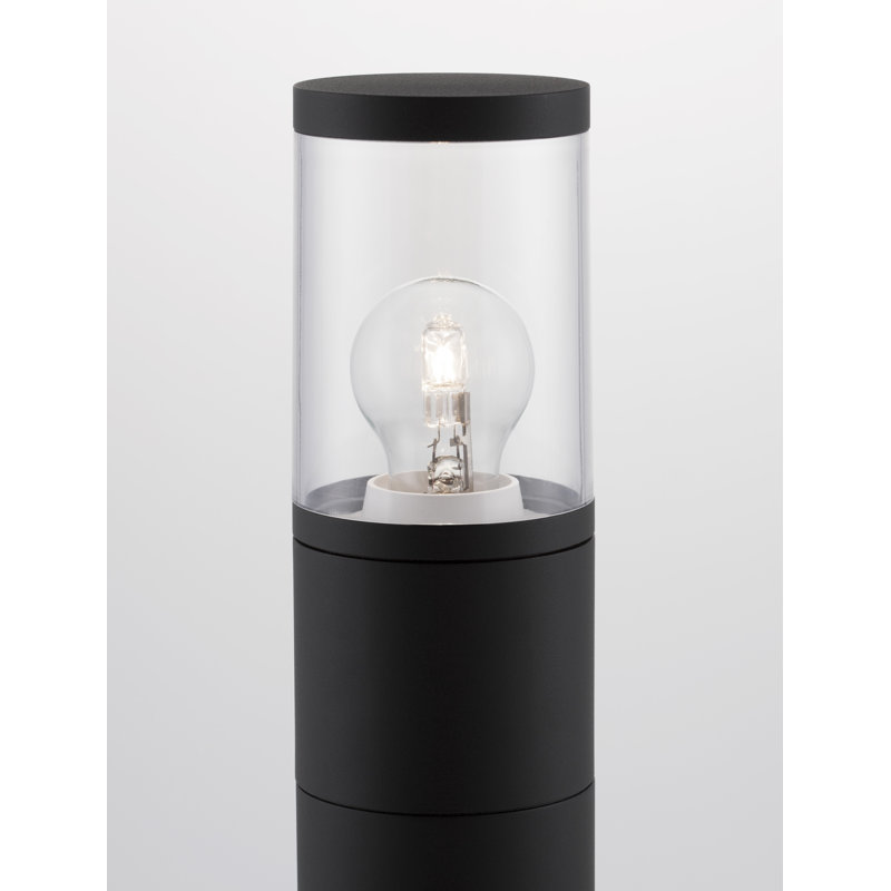 Black Metal Bollard Light, 50cm H x 9cm W x 9cm D