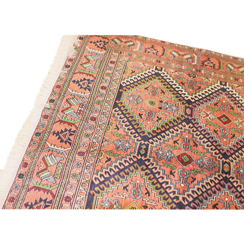 Hand Knotted Wool Area Rug in Multi