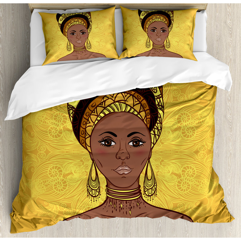 African Modern & Contemporary Polyester Duvet Cover, Queen
