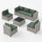 7-Piece Patio Conversation Set with Coffee Table and Cushions-1131246122-1107576649