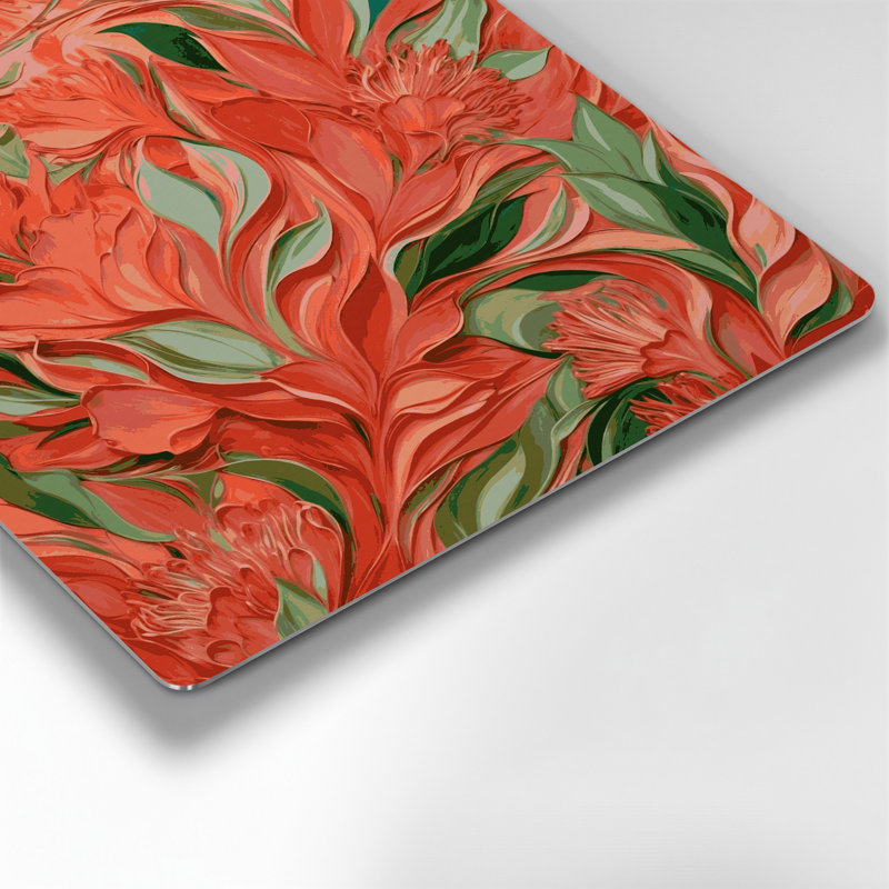 Abstrait floral 93, art mural en métal brun