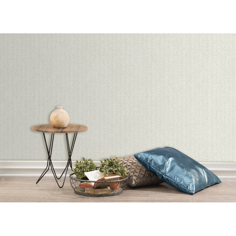  Rouleau de papier peint L 33 pi x l 20,9 po Waves, Taupe