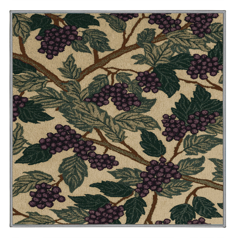  Tapis lavable fruits de sureau, Carré 8 pi