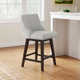 Orbay Swivel Upholstered 26'' Counter Stool With Solid Wood Frame