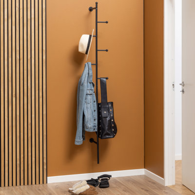 Bellecourt Steel Wall Mounted Required 5 - Hook Coat Rack
