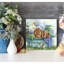 Mignon lapin, art mural, impression sur toile, fleurs bleues, ferme