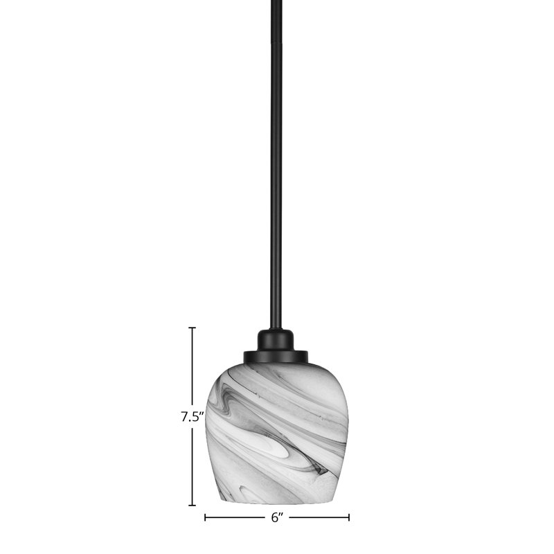 Mini-luminaire suspendu 1 lumière Odyssey, Noir mat, Tempête