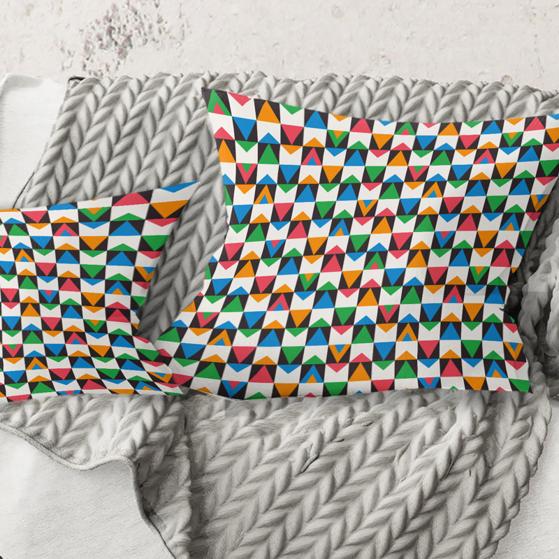 Coussin décoratif rétro Mid-Century, 18 po x 18 po