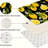 2-Piece Set Lemon Floral Black Kitchen Mats Pantry Kitchen