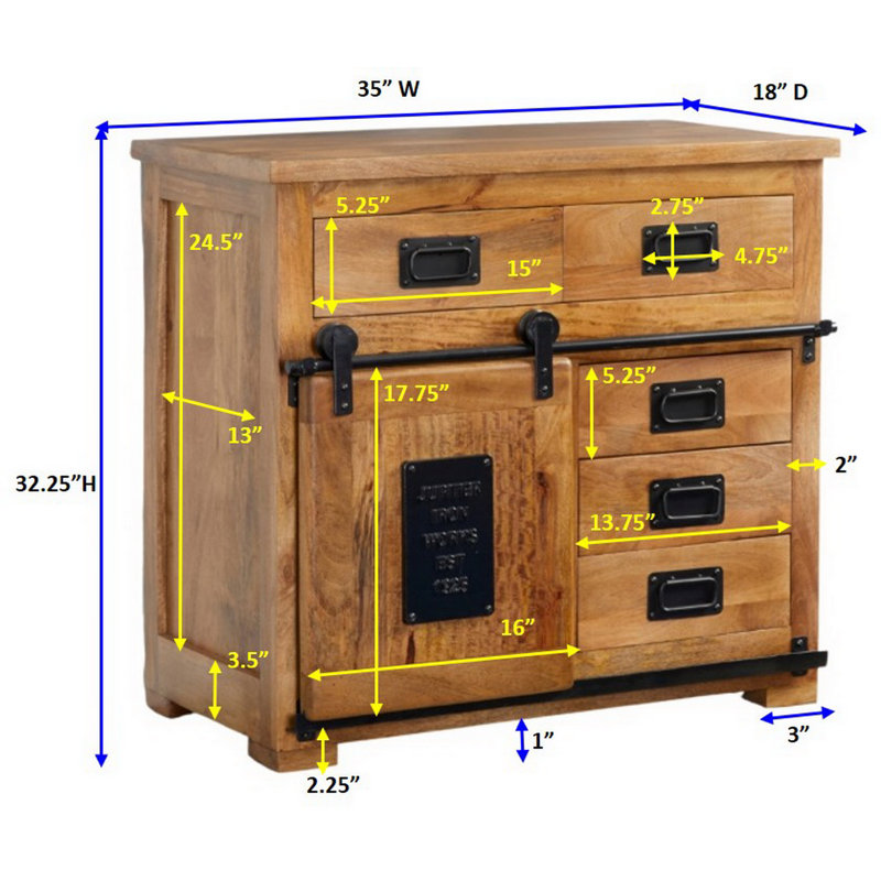 Solid Wood Accent Cabinet