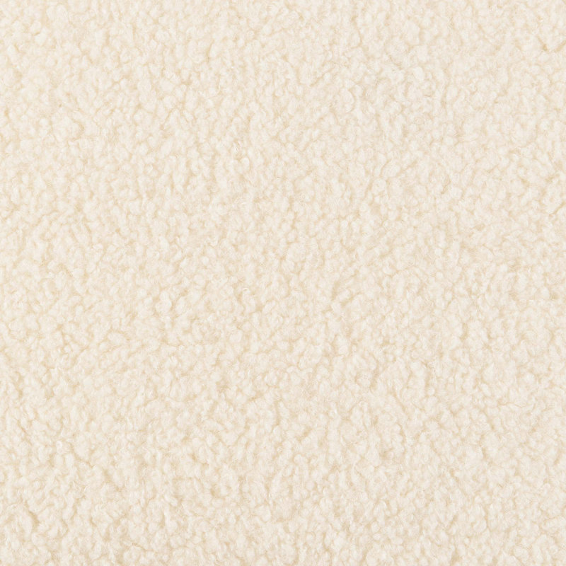 Charlie Wingback Sherpa Armchair with Solid Wood Legs, Cream