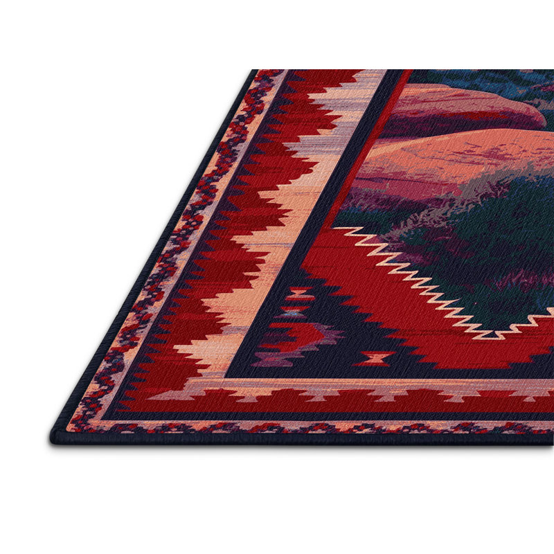  Tapis lavable Sedona Sunset Southwestern, Rectangulaire 2 pi x 3 pi