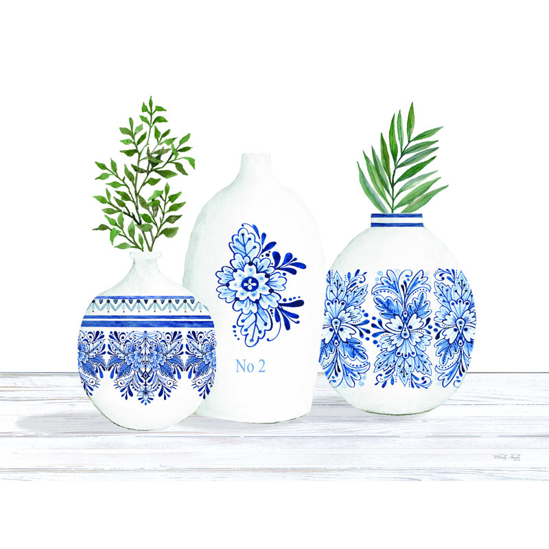 Lindiwe French Chinoiserie Vases I - Impression sur toile tendue, H 24 po x l 36 po