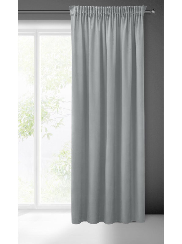 Zas Polyester Blackout Eyelet Curtain Panel, Grey/Brown/Blue