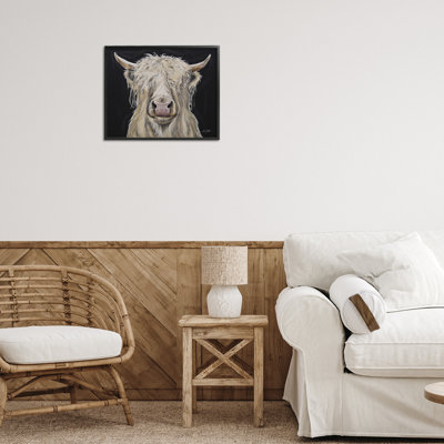 Calvin the Highland Cattle Framed Giclee, design by Lee Keller