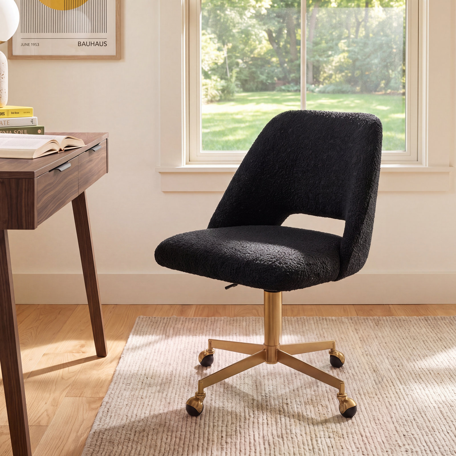 Borrego Office Chair, Black Boucle