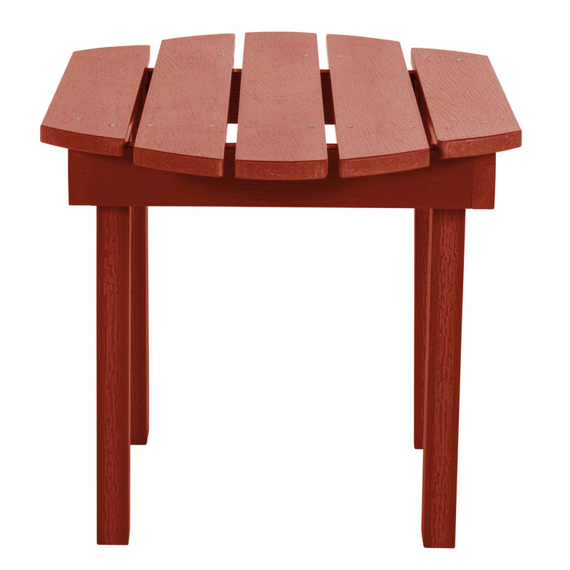Chaise Adirondack en plastique avec table Anette, Rouge rustique