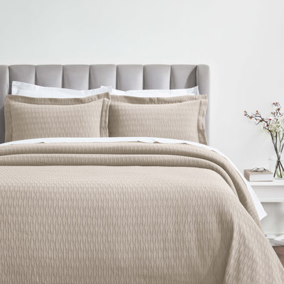 Ensemble de couvre-lit matelassé à motif de losanges 100% coton Calvert