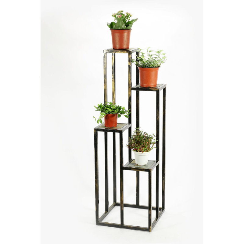 Metal Plant Stand, Grey Stone