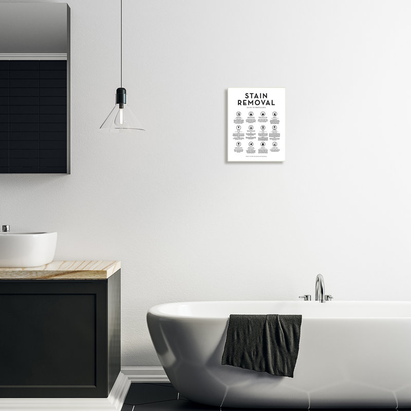 White and Black Laundry Stain Removal Guide MDF Wall Plaque