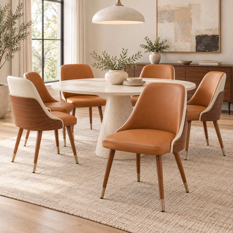 Chaises parsons rembourrées Jahmai, Orange