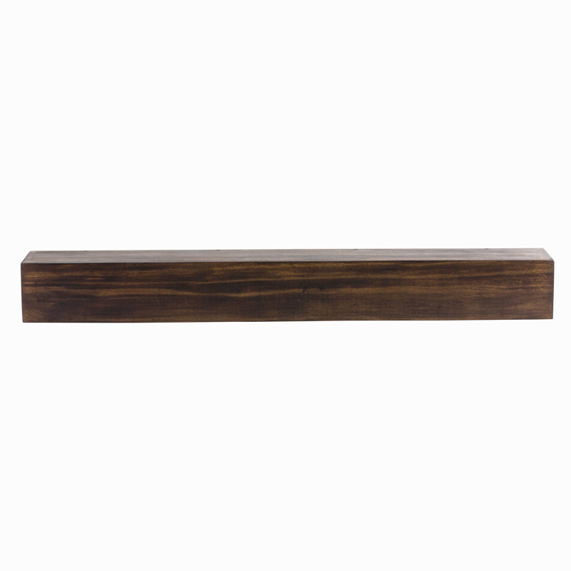 Tablette de manteau de cheminée style campagnard moderne, 9", Chocolat noir, 60"