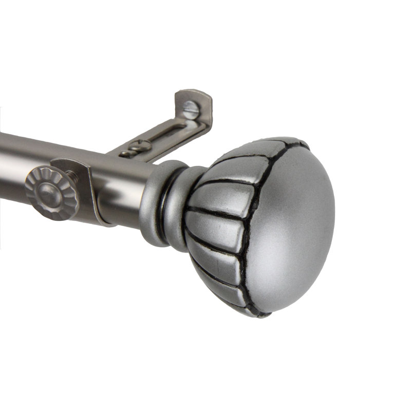 Tringle à rideaux simple 4 côtés Yusuf, Nickel satiné, 18 po à 28 po (chaque côté)
