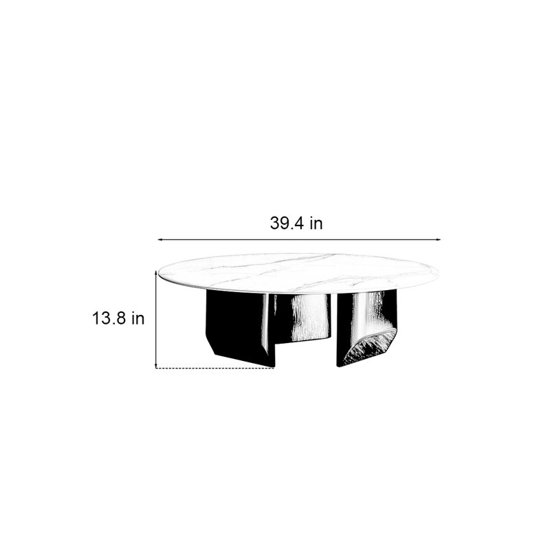 Table basse Minimalist, H 13,8 po x L 39,4 po x l 39,4 po